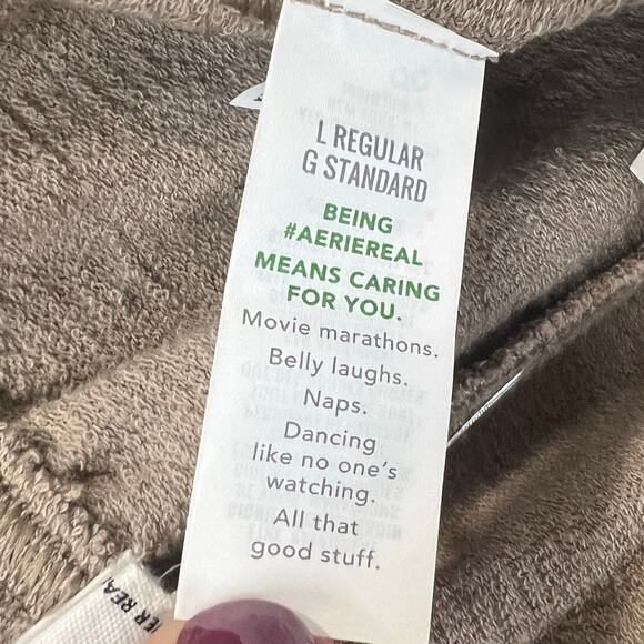 Aerie Soft Life Pants Womens L Beige Wide Leg High Rise Weekend Casual Lounge - Picture 14 of 16